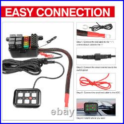 12V 6 Gang Switch Panel Electronic Relay Circuit Control System Dimmable Marine