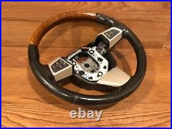 2009-2014 CADILLAC CTS BLACK LEATHER WOOD HEATED STEERING WHEEL With SWITCHS OEM