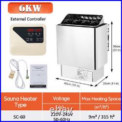 6KWith9KW Stainless Steel Internal Control Sauna Stove Heater for Steaming Room