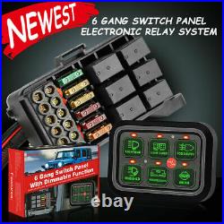 6/8Gang Switch Panel Relay Automatic Dimmable Circuit Control Box Car Marine 12V