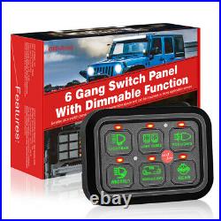 6 Gang Switch Panel withAutomatic Dimmable Circuit Control Box Car Marine Boat 12V