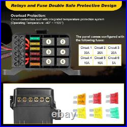 6 Gang Switch Panel withAutomatic Dimmable Circuit Control Box Car Marine Boat 12V