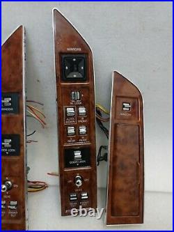 90-94 Lincoln Town Car Driver Power Window Control Switches Woodgrain