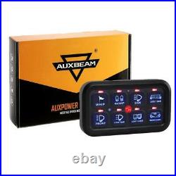 AUXBEAM 8 Gang High Power LED Work Light Bar Control Switch Panel Relay Kit Blue