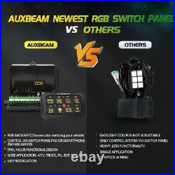 AUXBEAM High Power LED Work Light Bar 8 Gang RGB Switch Panel bluetooth Control