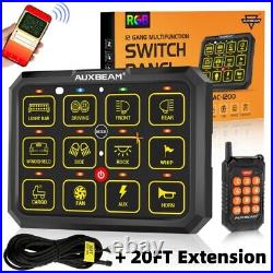 AUXBEAM RGB 12 Gang Switch Panel bluetooth APP Remote Control + 20FT Extension