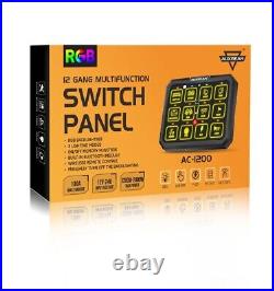 AUXBEAM RGB 12 Gang Switch Panel bluetooth APP Remote Control + 20FT Extension