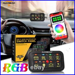 Auxbeam 12-24V RGB 8 Gang Auxiliary AR-800 Toggle Momentary Pulsed Switch Panel