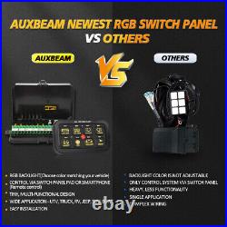Auxbeam 12-24V RGB 8 Gang Auxiliary AR-800 Toggle Momentary Pulsed Switch Panel