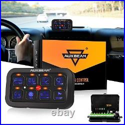 Auxbeam 8 Gang Switch Panel Electronic Relay System LED Work Light Bar Blue Car