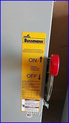 BUSSMANN COOPER POWER ELEVATOR CONTROL SWITCH 200AMP 480VAC With FUSES & NEUTRAL