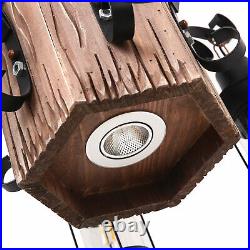 Indoor Retro Wood Texture Geometric Chandelier LED Power Switch Control 110120V