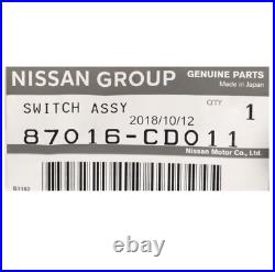 NISSAN GENUINE 87016-CD011 350Z 2003-2008 Right Power Seat Switch Black NEW OEM