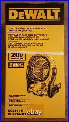 New DEWALT 20V MAX Cordless or Corded Jobsite Fan DCE511B power tools camping