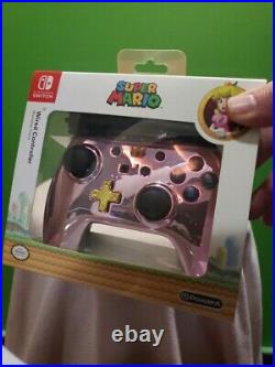Power A Nintendo Switch Super Mario Peach Filters Controller-Chrome Pink New