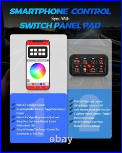 RGB 8 Gang Swith Panel Toggle Momentary Pulsed Multifunction Universal