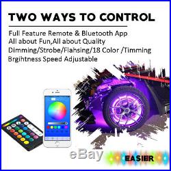 Set of LED Wheel Ring Lights IP68 Color-Shift Blue-tooth Control withPower Switch