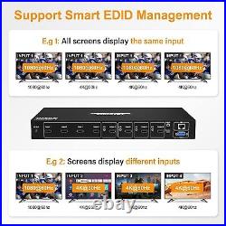 TESmart 4x4 4K HDMI Matrix Switch with Audio Out and RS232/LAN Control